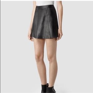 Allsaints | Sens Leather Skirt | Black | US 4